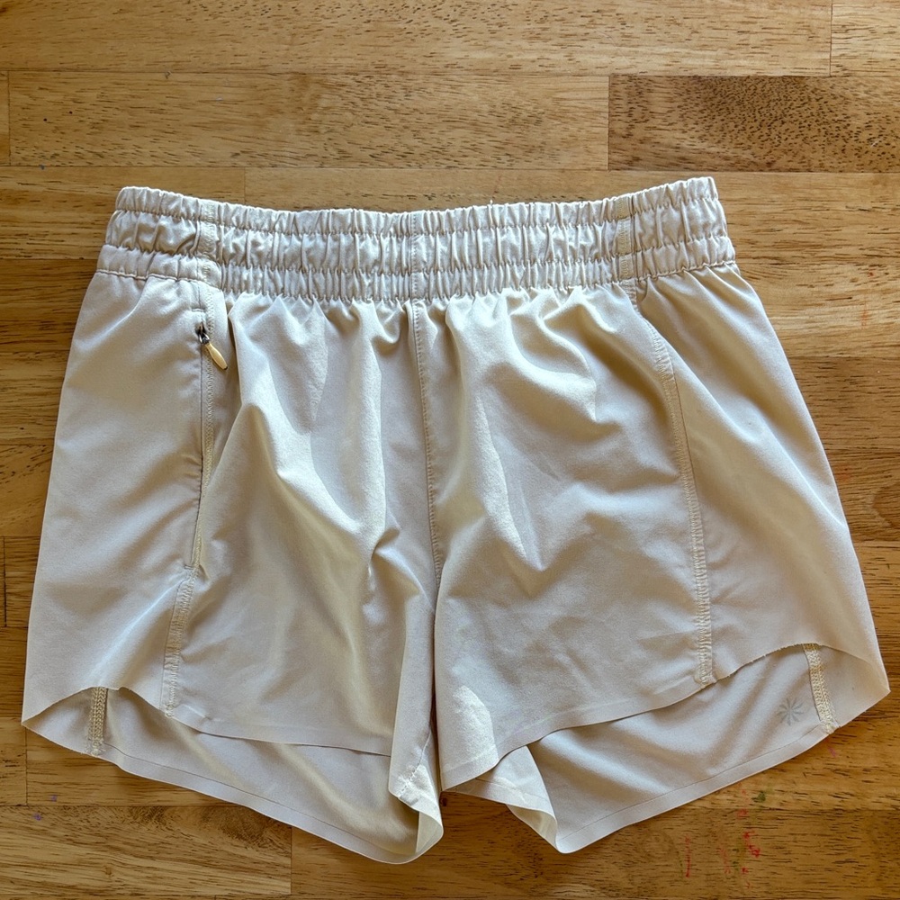 Athleta Girls  Cream/yellow Athletic Shorts size 14